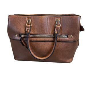 Mathew & Julian Brown Handbag. Outside and Inside Zip Pockets.  2 Flaws as shown